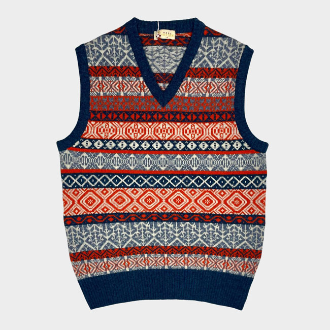 Fair Isle v-neck slipovers by Real Hoxton