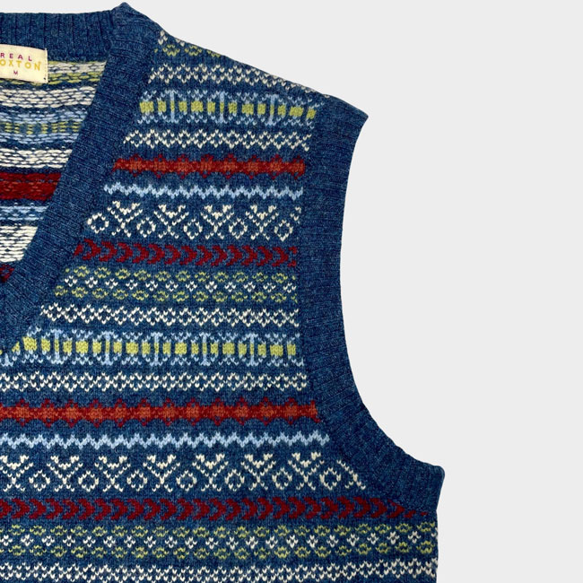 Fair Isle v-neck slipovers by Real Hoxton