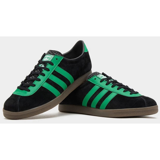 Adidas London trainers in black and green