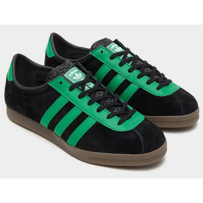 Adidas London trainers in black and green