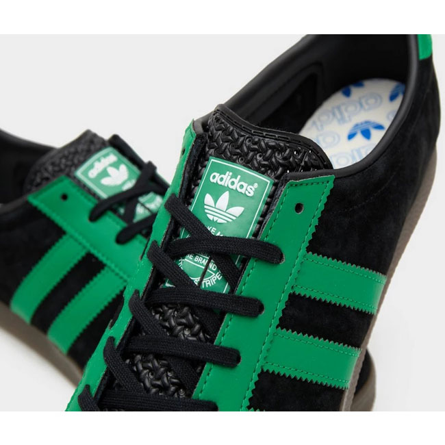 Adidas London trainers in black and green