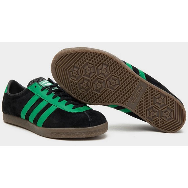 Adidas London trainers in black and green