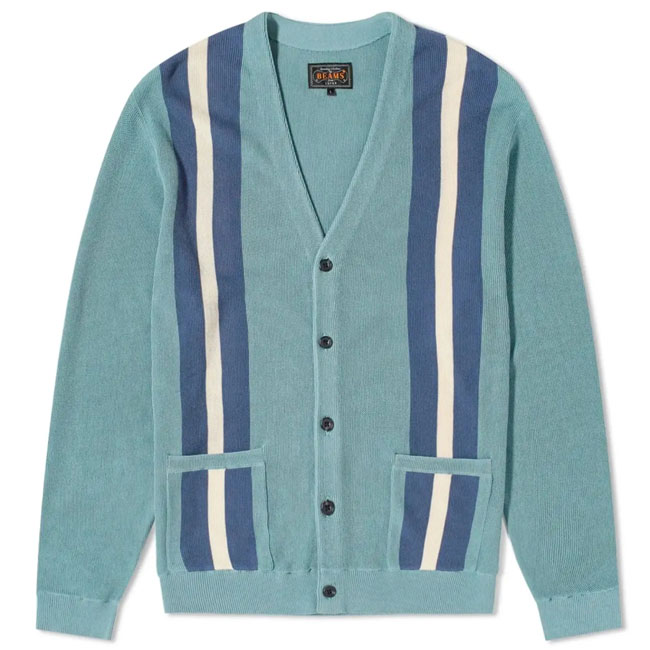 1960s-style Beams Plus Stripe Cardigans