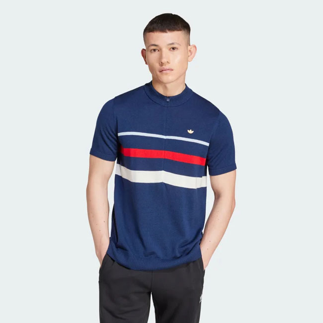 Vintage-style Adidas half-zip wool top