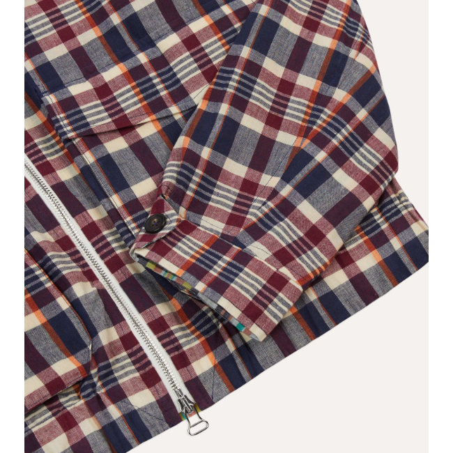 Drake's waxed madras cotton tennis blouson jacket