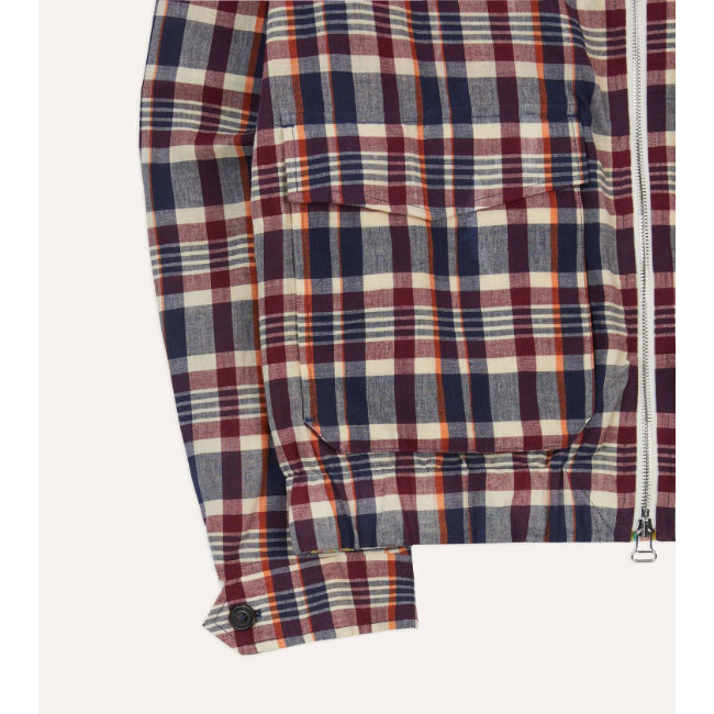 Drake's waxed madras cotton tennis blouson jacket