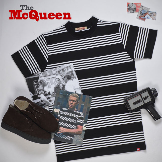 Steve McQueen-inspired striped t-shirt by 66 Clothing