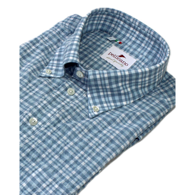 Limited edition seersucker popover shirt by Pellicano