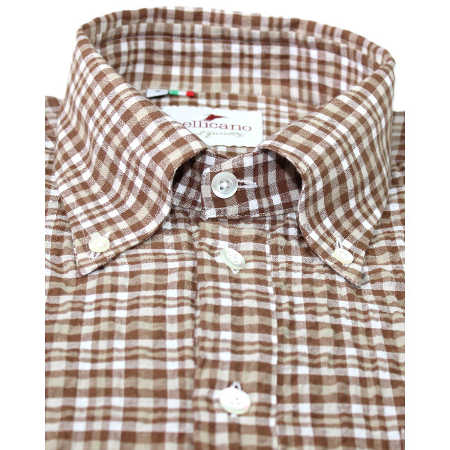 Limited edition seersucker popover shirt by Pellicano