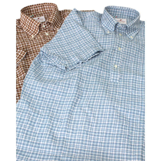 Limited edition seersucker popover shirt by Pellicano